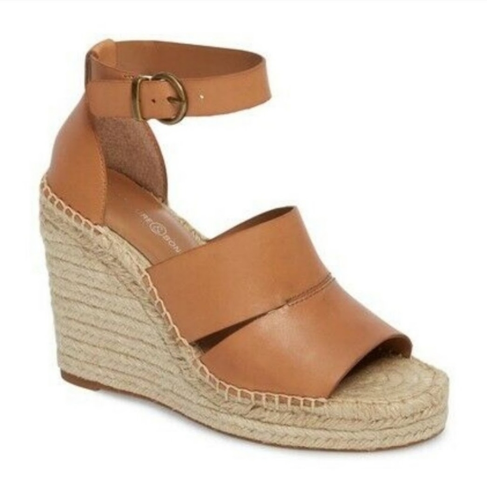 TREASURE & BOND | Sannibel Tan Open toe Wedge Espadrille Platform Size 9